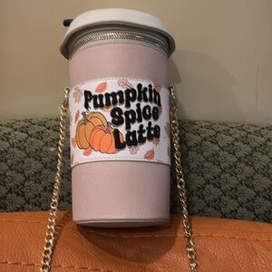 New Skinny Dip Fall Purse/bag 8x6 Pumpkin Spice Latte coffee cup crossbody